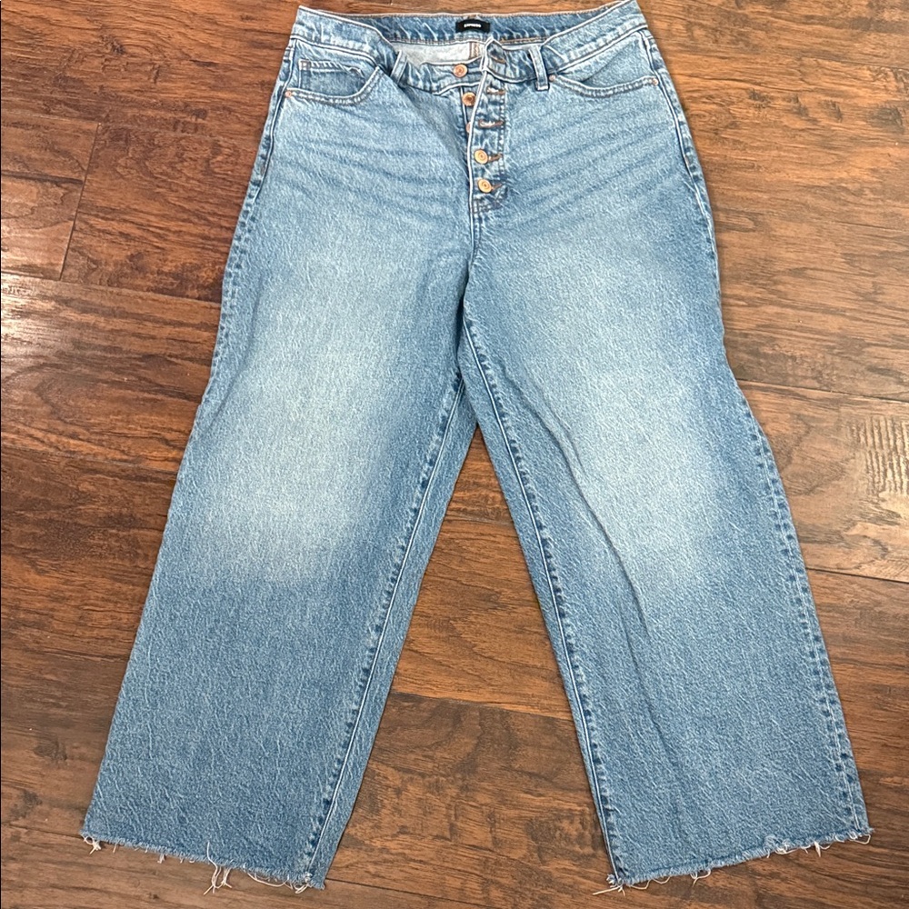 Classic High-Rise ankle Wide-Leg Women's Jeans - Light Blue
